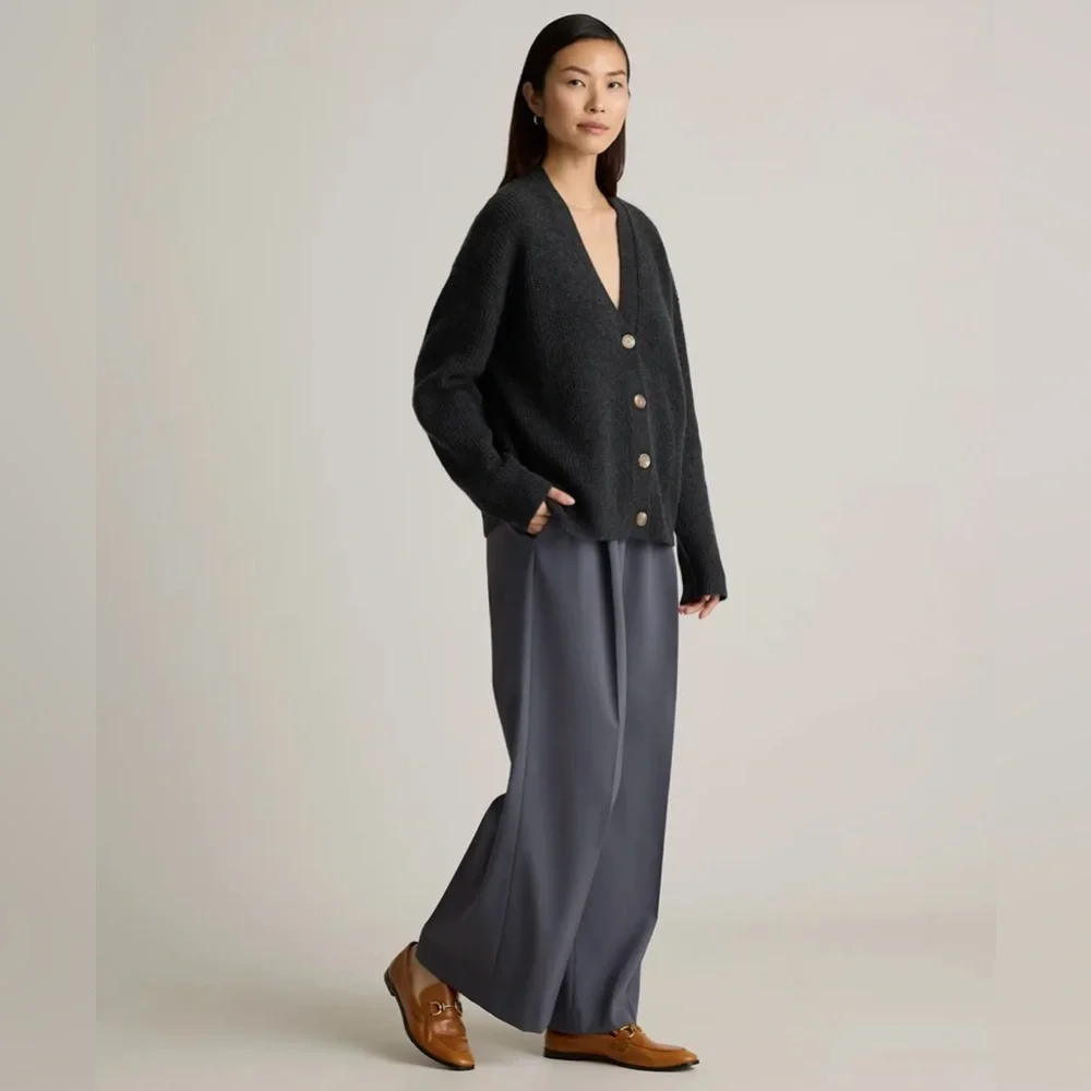 EUC Quince Mongolian Cashmere Fisherman Boxy Cropped Cardigan Sweater, Large - Picture 11 of 12